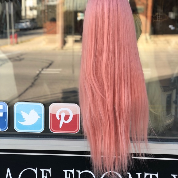 Full lace wig pink peach fulllace Long Wig 2020 main image 6